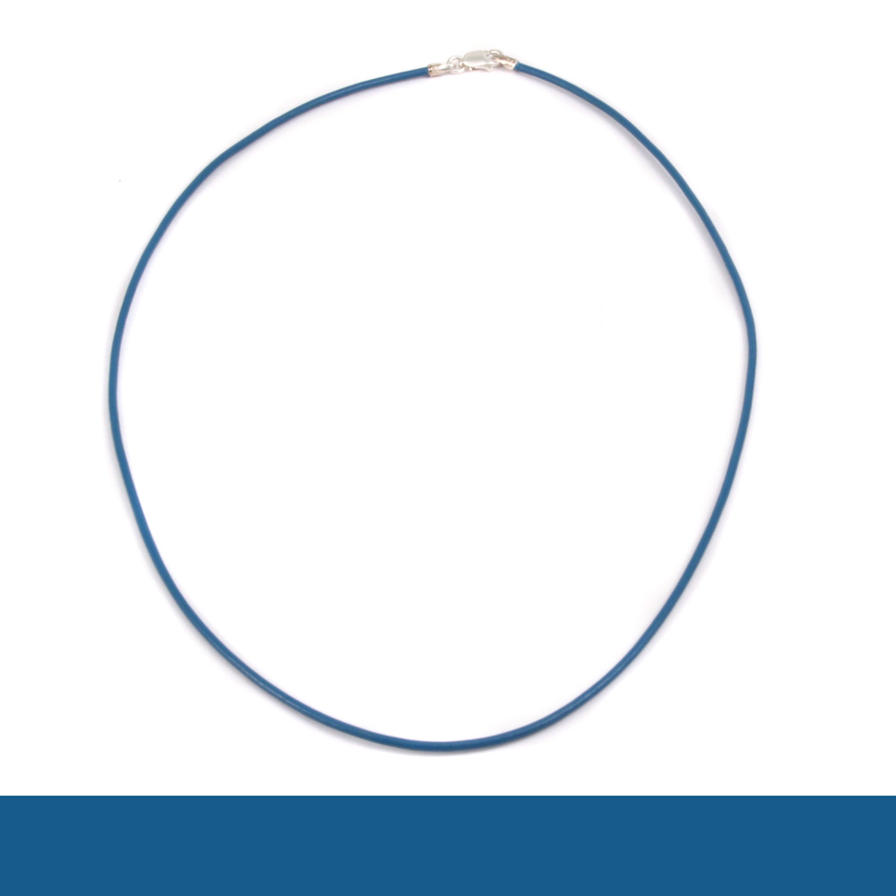 Leather & Faux Leather Leather Finished Necklace 1.5mm, 18" Cornflower
